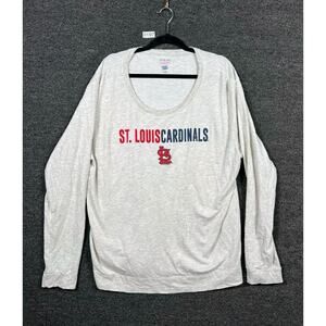St Louis Cardinals MLB Sweatshirt Womens Size XXL Gray Long Sleeve Graphic Print
